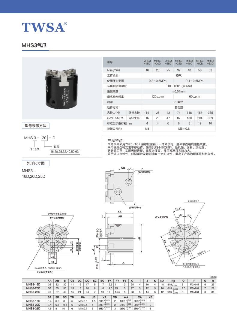 MHS系列氣爪